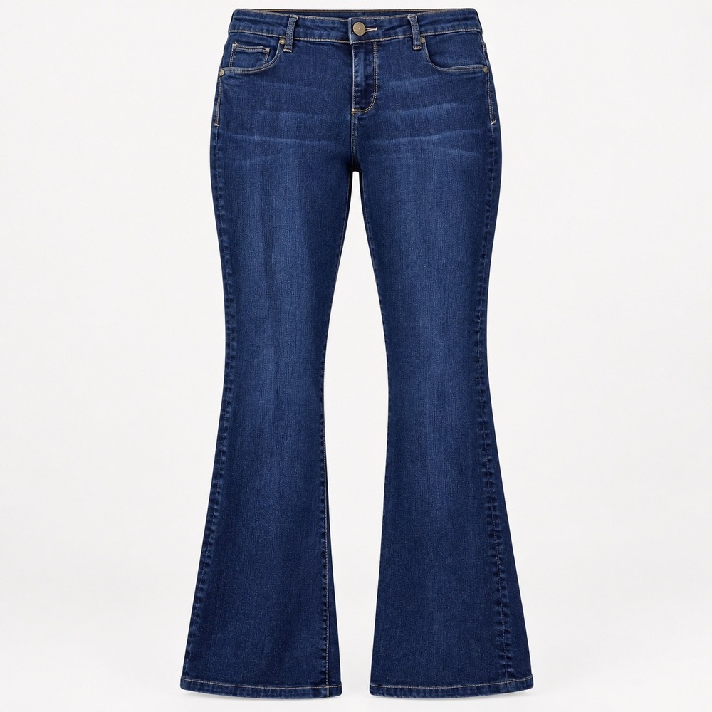 Kut from the Kloth Natalie Bootcut Jeans Women 10 Blue High Rise Stretch Flap Pk
